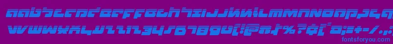 フォントBoomstickhalfital – 紫色の背景に青い文字