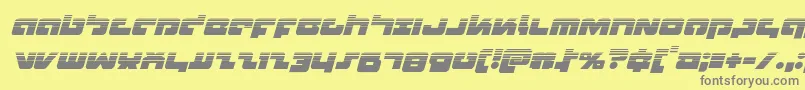 Boomstickhalfital-fontti – harmaat kirjasimet keltaisella taustalla
