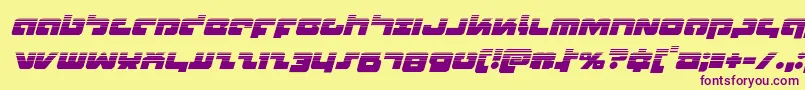 フォントBoomstickhalfital – 紫色のフォント、黄色の背景