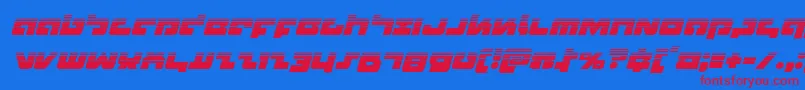フォントBoomstickhalfital – 赤い文字の青い背景