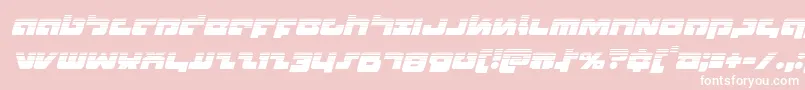 Fonte Boomstickhalfital – fontes brancas em um fundo rosa