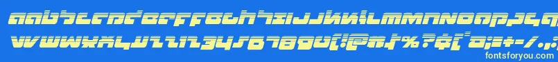 Шрифт Boomstickhalfital – жёлтые шрифты на синем фоне