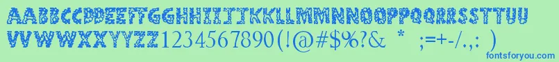 StoneAge Font – Blue Fonts on Green Background