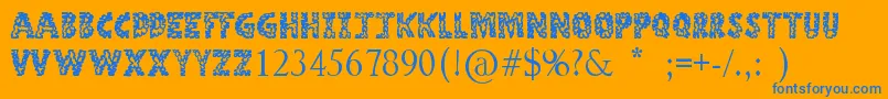 StoneAge Font – Blue Fonts on Orange Background