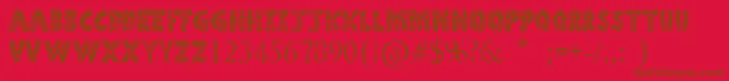 StoneAge-Schriftart – Braune Schriften auf rotem Hintergrund