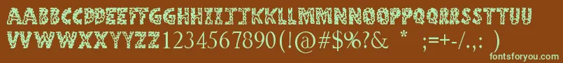 StoneAge Font – Green Fonts on Brown Background