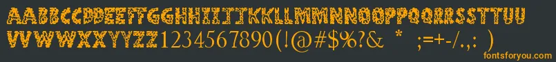 StoneAge Font – Orange Fonts on Black Background