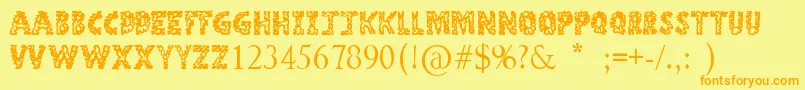 Czcionka StoneAge – pomarańczowe czcionki na żółtym tle