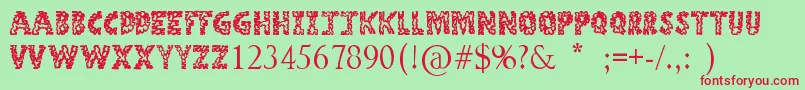 StoneAge Font – Red Fonts on Green Background
