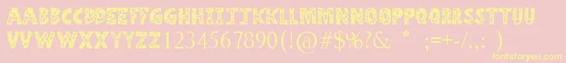 StoneAge Font – Yellow Fonts on Pink Background