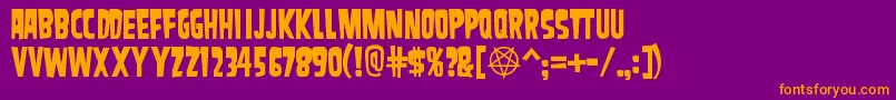 Samdan-fontti – oranssit fontit violetilla taustalla