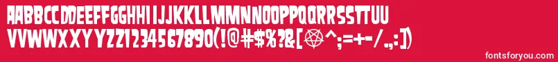 フォントSamdan – 赤い背景に白い文字