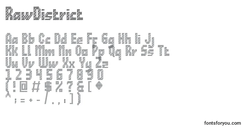 Schriftart RawDistrict – Alphabet, Zahlen, spezielle Symbole