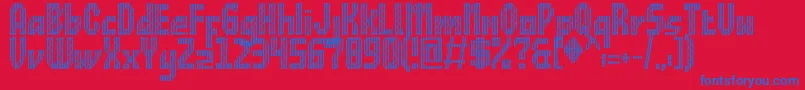 RawDistrict Font – Blue Fonts on Red Background