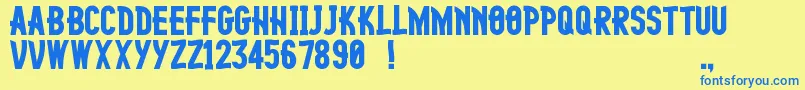 FingerlingTall Font – Blue Fonts on Yellow Background