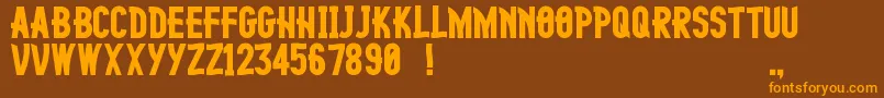 FingerlingTall Font – Orange Fonts on Brown Background