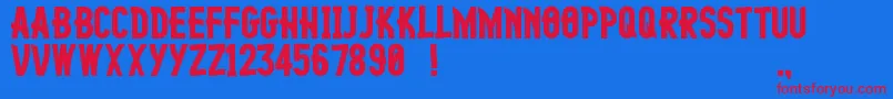 フォントFingerlingTall – 赤い文字の青い背景