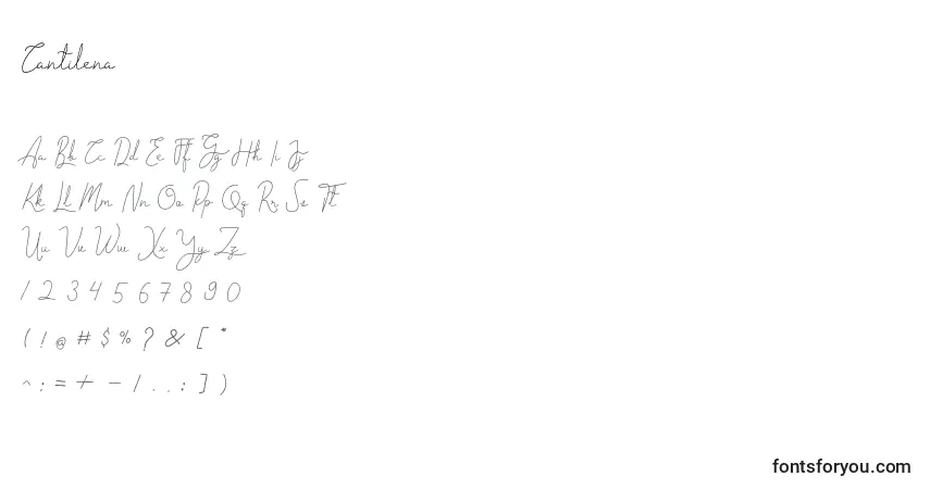 Шрифт Cantilena (113585) – алфавит, цифры, специальные символы