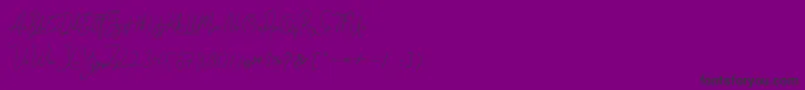 フォントCantilena – 紫の背景に黒い文字
