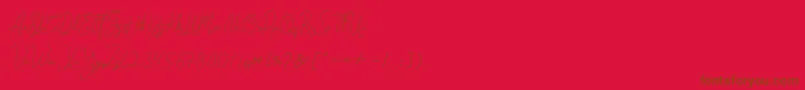 Cantilena Font – Brown Fonts on Red Background