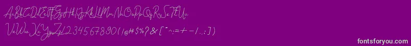 Cantilena Font – Green Fonts on Purple Background
