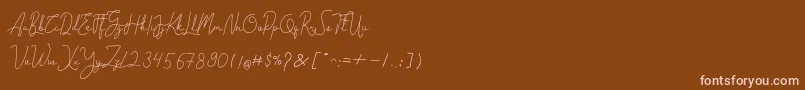 Cantilena Font – Pink Fonts on Brown Background