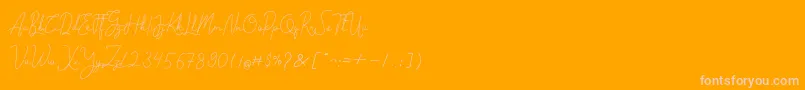 Cantilena Font – Pink Fonts on Orange Background
