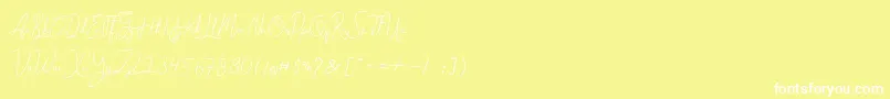 Cantilena Font – White Fonts on Yellow Background