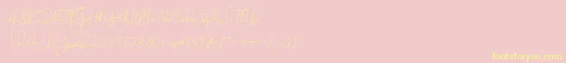 Cantilena Font – Yellow Fonts on Pink Background