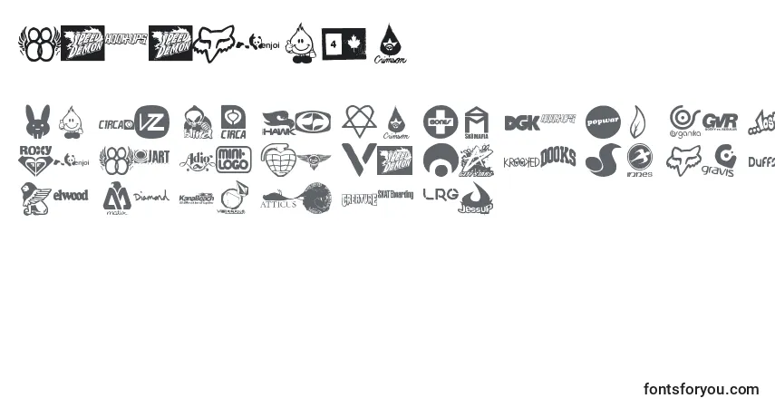Schriftart LogoSkate2 – Alphabet, Zahlen, spezielle Symbole