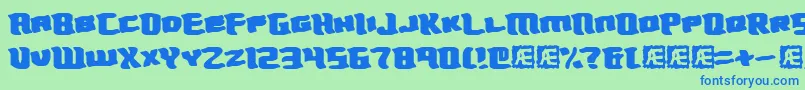 Turmoil Font – Blue Fonts on Green Background