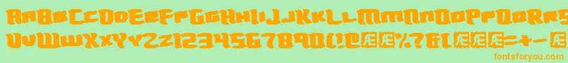 Turmoil Font – Orange Fonts on Green Background