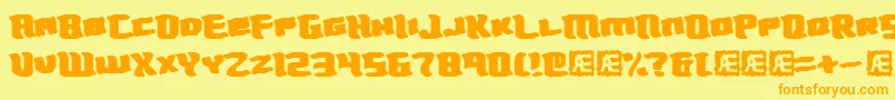 Turmoil Font – Orange Fonts on Yellow Background