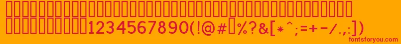 フォントLatha – オレンジの背景に赤い文字