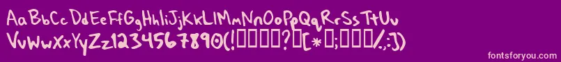 Taberhand Font – Pink Fonts on Purple Background