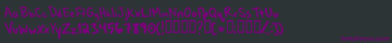 Czcionka Taberhand – fioletowe czcionki na czarnym tle