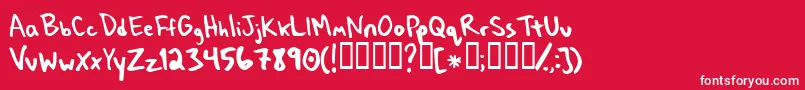 フォントTaberhand – 赤い背景に白い文字