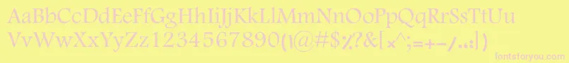 KHoma-Schriftart – Rosa Schriften auf gelbem Hintergrund
