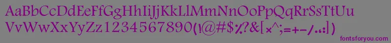 フォントKHoma – 紫色のフォント、灰色の背景