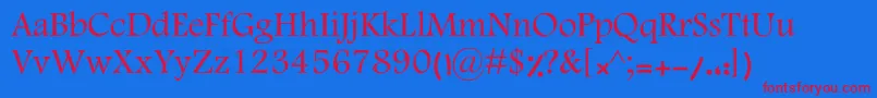KHoma-Schriftart – Rote Schriften auf blauem Hintergrund