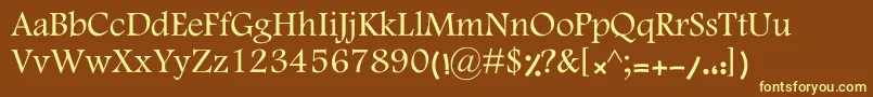 KHoma-fontti – keltaiset fontit ruskealla taustalla