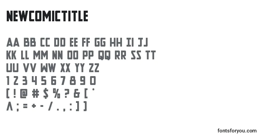 Шрифт Newcomictitle – алфавит, цифры, специальные символы