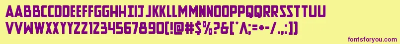 Newcomictitle Font – Purple Fonts on Yellow Background