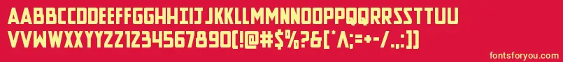 Newcomictitle Font – Yellow Fonts on Red Background