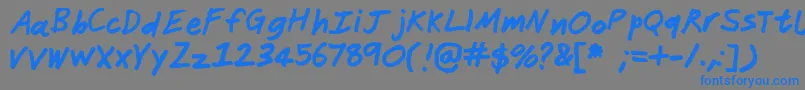 Janitor Font – Blue Fonts on Gray Background