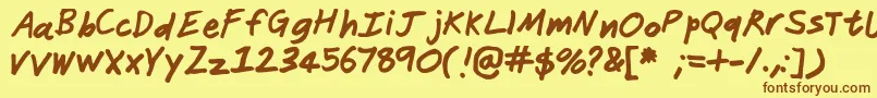 Janitor Font – Brown Fonts on Yellow Background