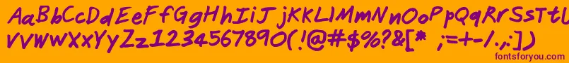 Janitor Font – Purple Fonts on Orange Background