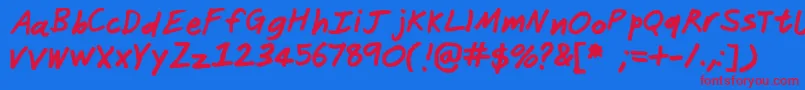 Janitor Font – Red Fonts on Blue Background