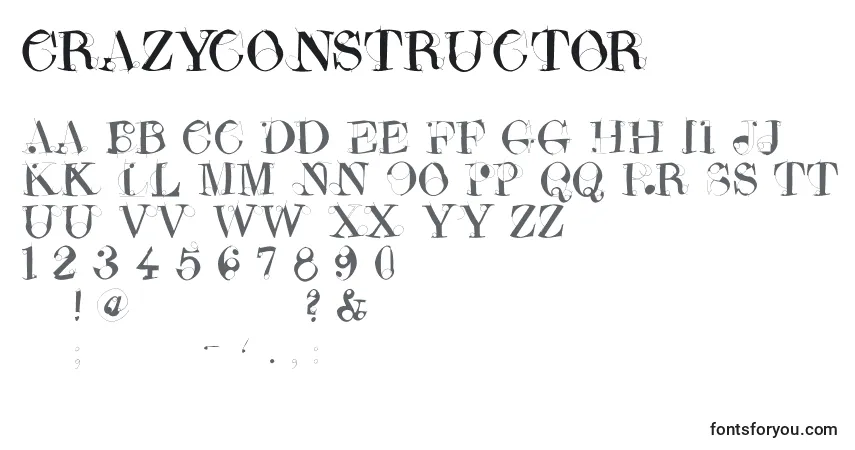Fuente Crazyconstructor - alfabeto, números, caracteres especiales