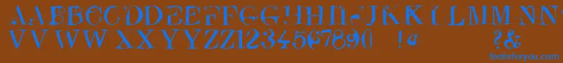 Crazyconstructor Font – Blue Fonts on Brown Background